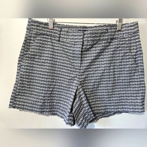 NAUTICA Navy And White Fan Patterned Cotton Shorts. Size 12